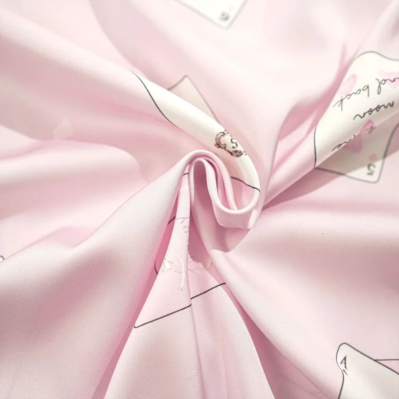 Summer Three piece Ice Silk Pajama Womens Short sleeved Set Pink Poker Ins Style Night Light Cute and Comfortable Casual Clothing 241011