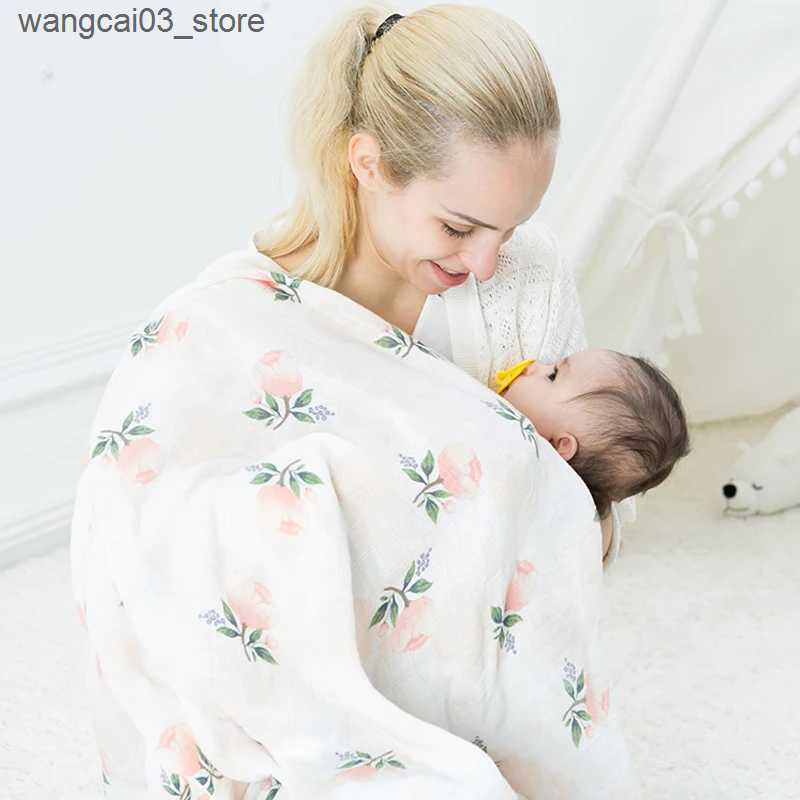 Blankets Swaddling Baby Blanket Muslin Swaddle Wraps 100 % Cotton Bamboo Fiber Baby Blankets Newborn Bamboo Muslin Blankets 115x120cm L240910