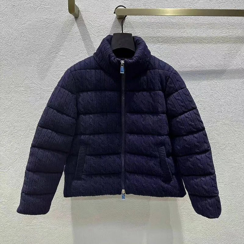 Womens wool knitted bread jacket white duck down jacket down jacket fashionable warm jacket high-quality winter y2k 241009