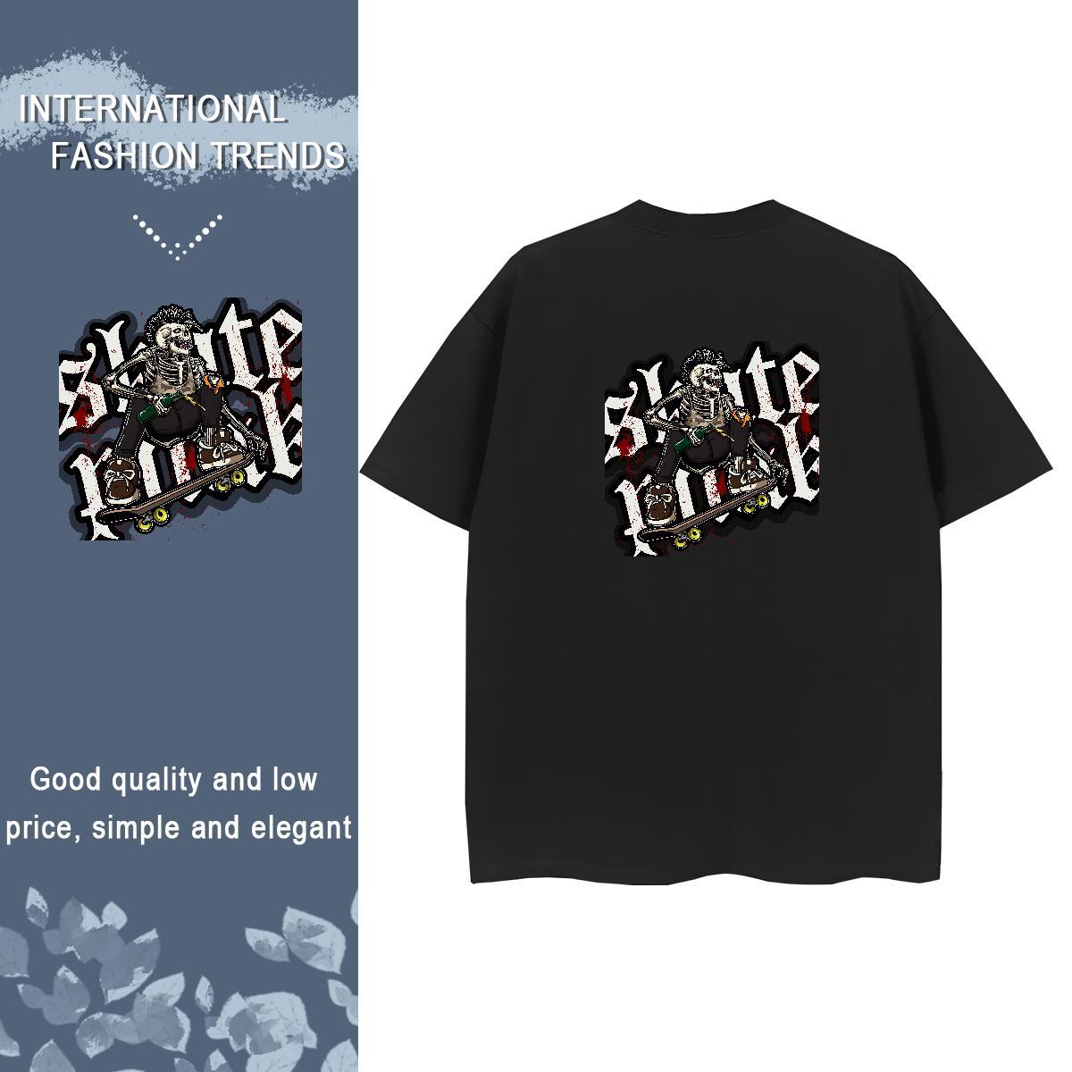 Classic T Shirts Women 230g Cotton Breathable Short Sleeve Home Outdoor skull Woman Tshirt 5A Anime Oversized Wear