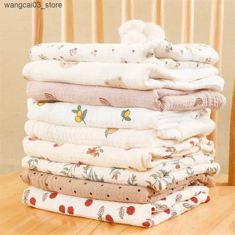 Blankets Swaddling Cotton Gauze Muslin Baby Blanket Super Soft Newborn Swaddle Wrap Quick Dry Boy Girl Kids Bath Towel Baby Stroller Blanket Cover L24