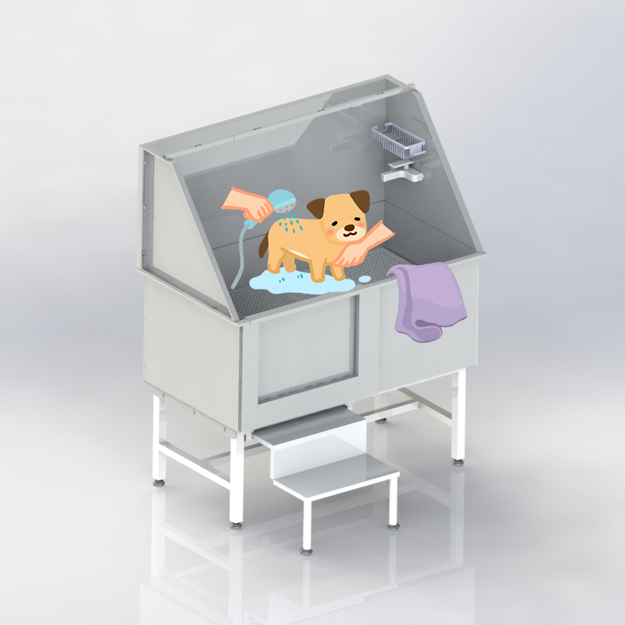 Dog Grooming Tub Professional Stainless Steel Pet Dog Bath Tub With Faucet & Accessories Dog Washing Station