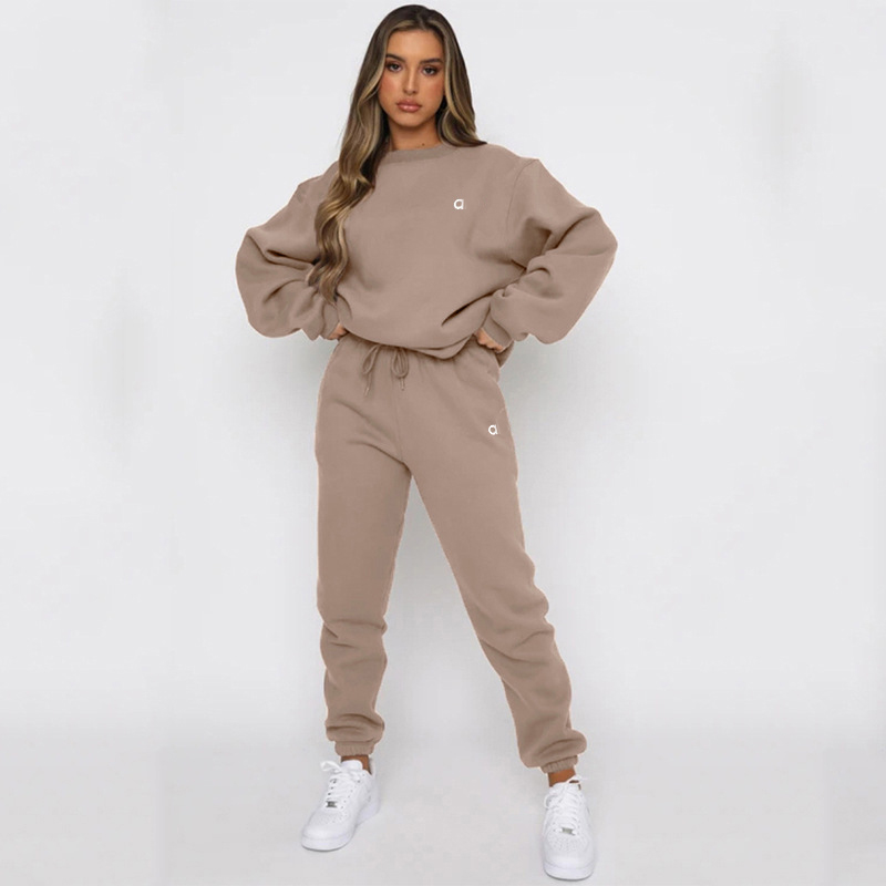 Women Sporty Fiess alosweat set Tracksuit Letters Print Sleeve Bandage Tops and Skinny Long Sweat Pants Matching Sets Club Outfit aloset suit 5e0
