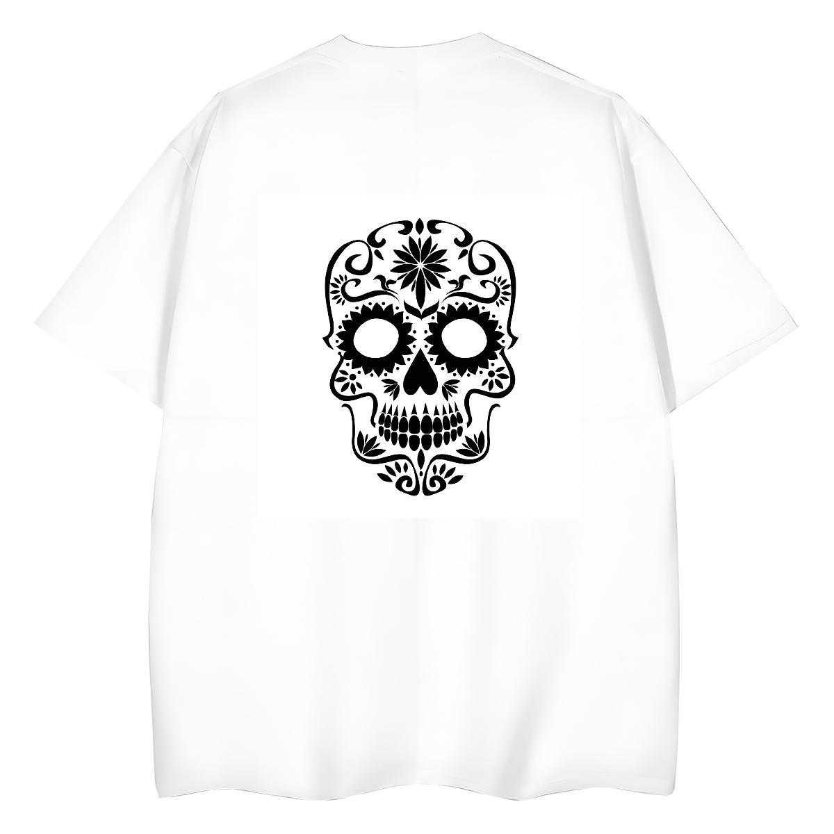 Fashion New T-Shirts for Women 230g Cotton O Neck Short Sleeves Sport skull Womens Tshirts Unisex Anime Tops Shirt