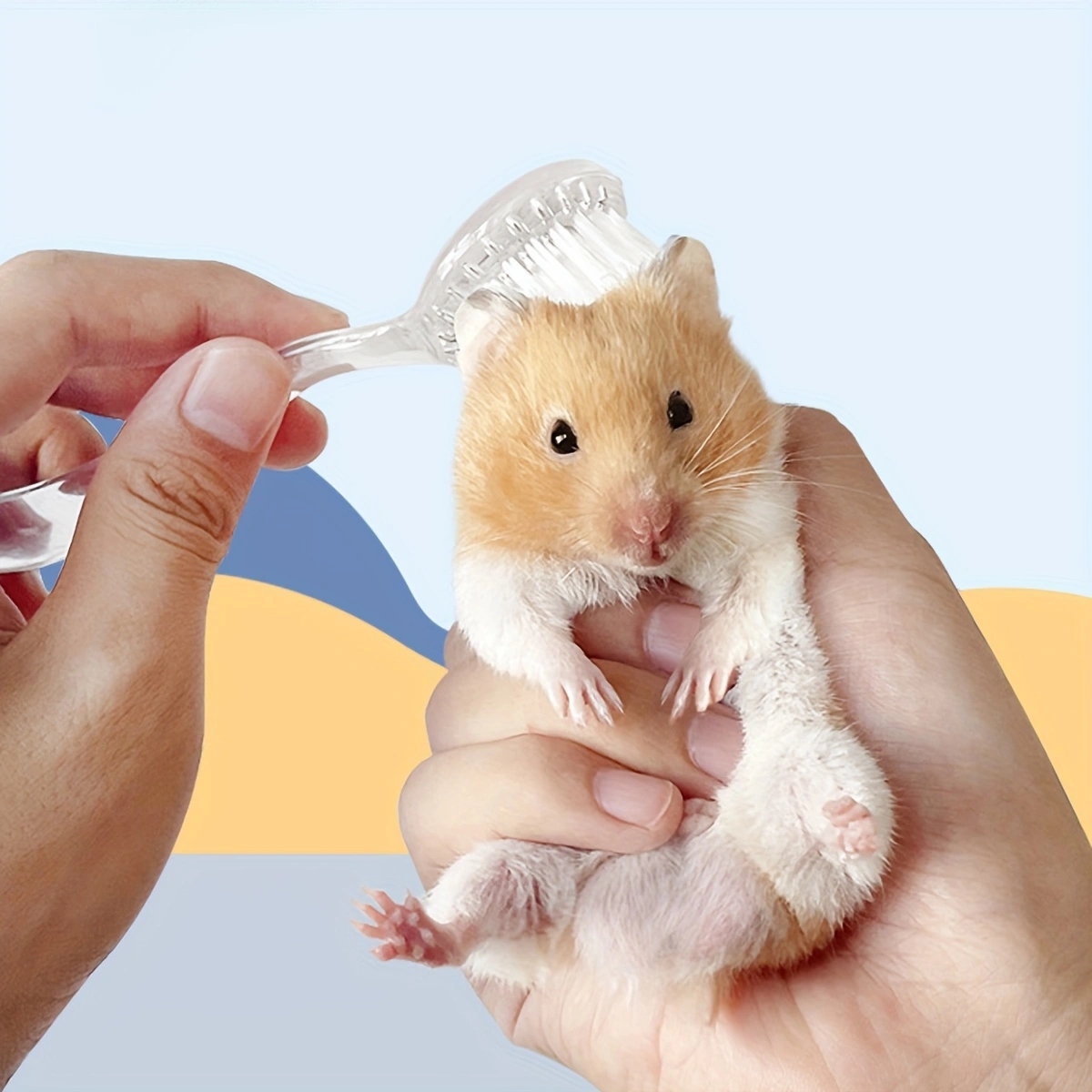 1pc Clear Hamster Massage Brush, Transparent Small Pet Cleaning Brush