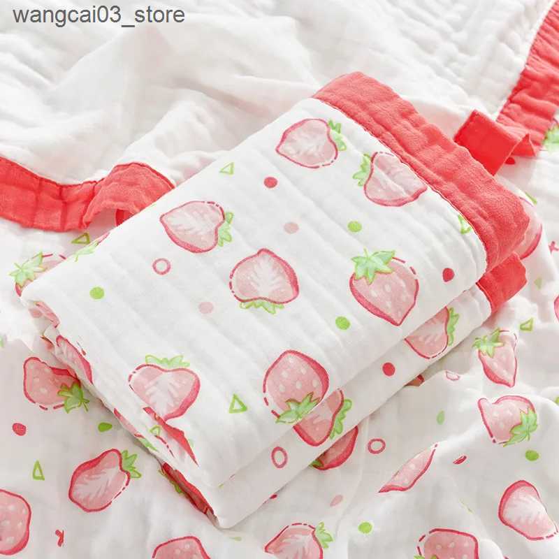 Blankets Swaddling 6 Layers Baby Blanket Children Muslin Cotton Blanket Swaddle Newborn Cover Sleeping Bedding Kids Swaddling 150*120 CM L240910