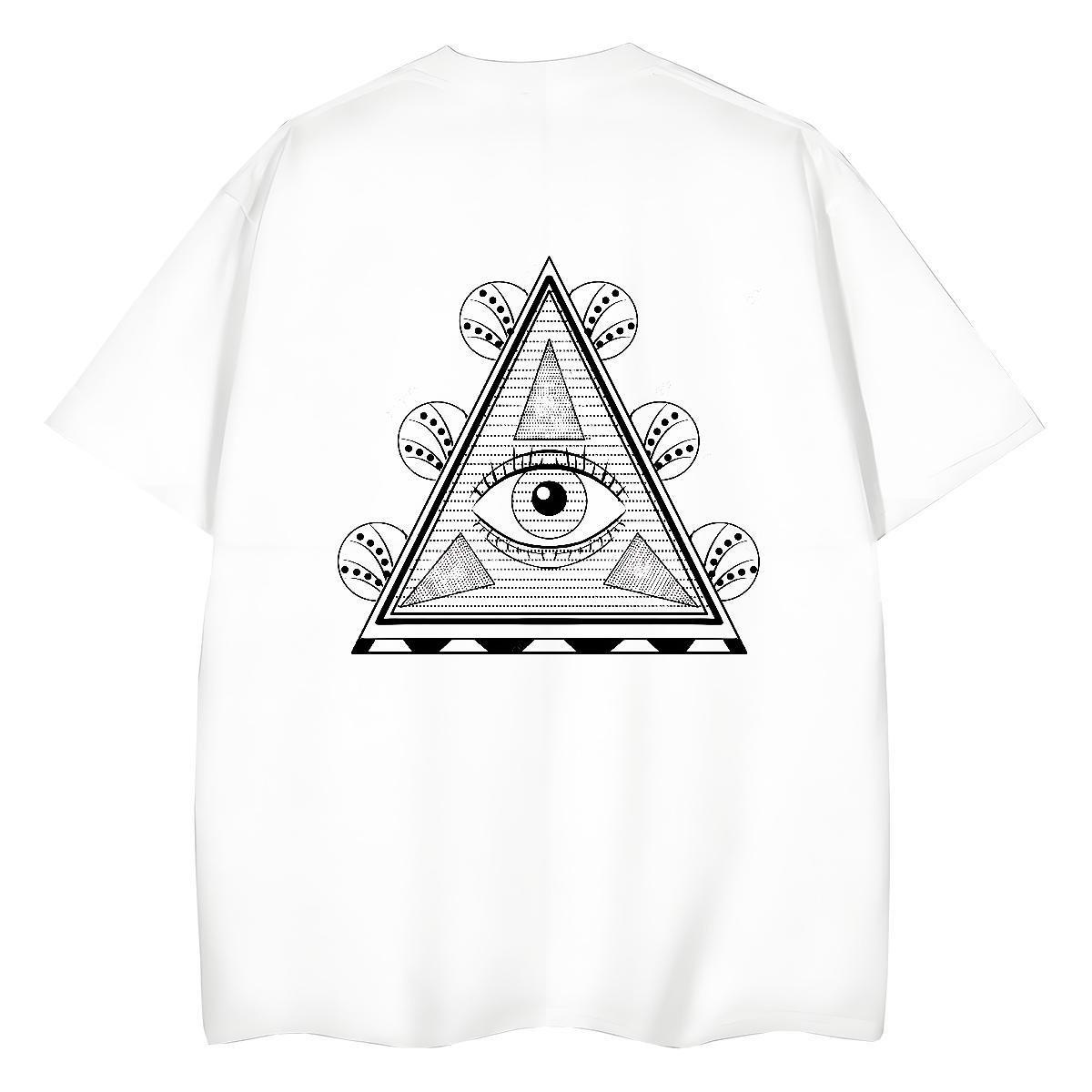 New Woman T Shirts 230g 100% Cotton Round Neck Short Sleeve Beach eye of the devil Lady T shirt Soft Anime Oversized Tees