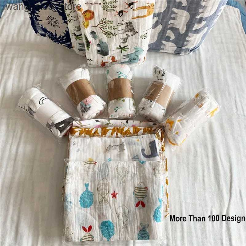 Blankets Swaddling 29 Designs Super Soft Cotton Muslin Baby Swaddle Blanket Skin-friendly Newborn Swaddle Wrap Baby Bedding Sheet Swaddle Blanket L240