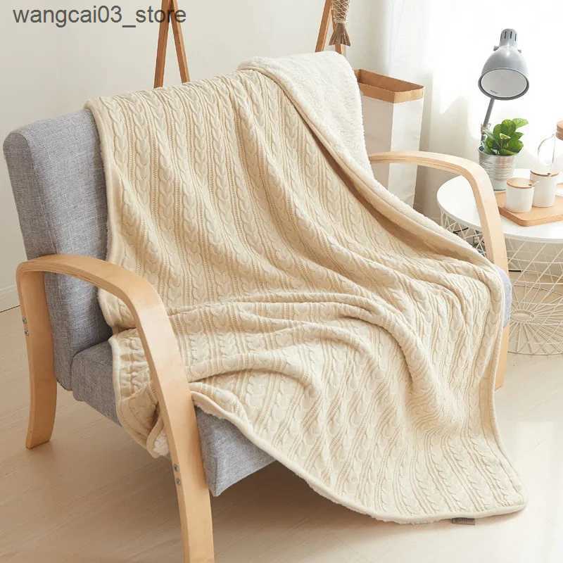 Blankets Swaddling Cozy Cable Knit Throw Blanket Nordic Knitted Thread Blankets For Bed Sofa Cover Bedspread On The Bed Home Travel TV Nap Blanket L24