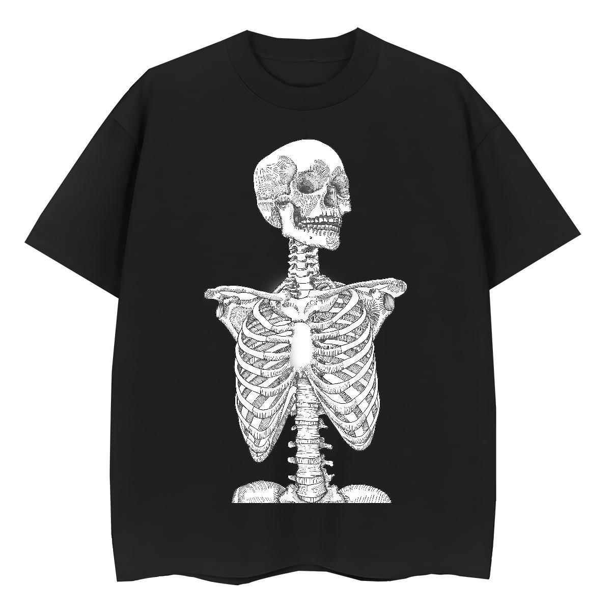 Classic Women T Shirts 230g 100% Cotton Breathable Casual skull Woman Tshirt 5A Anime Oversized Top Shirts