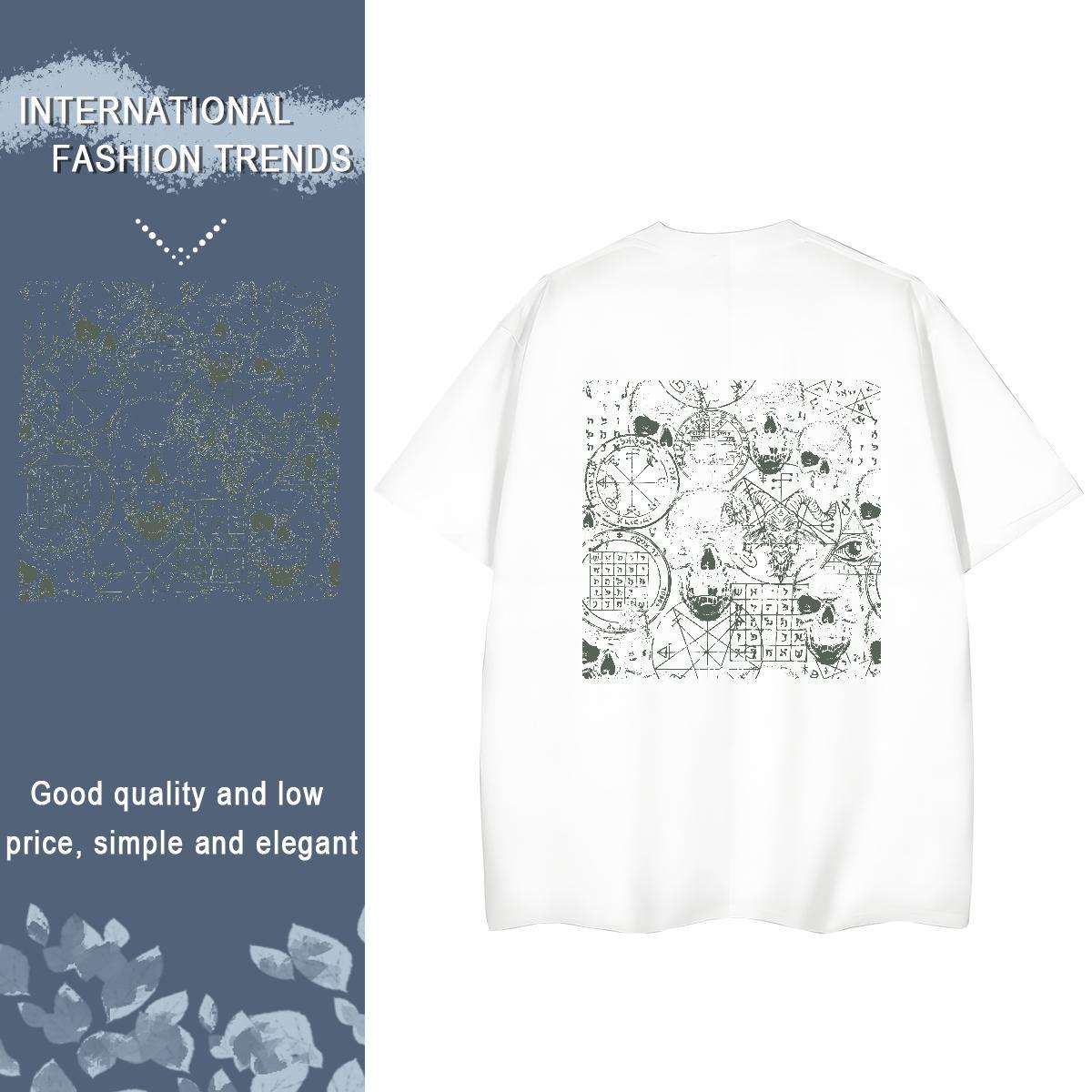 Factory Direct T Shirts Women 100% Cotton 230g Breathable Short Sleeve Hip Hop Street skull Womens Tshirts Brand Floral Print Tops