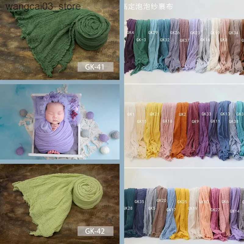 Blankets Swaddling Newborn Photography Props Wrap Blanket Soft Cotton Swaddling Baby Shoot Backdrop L240910