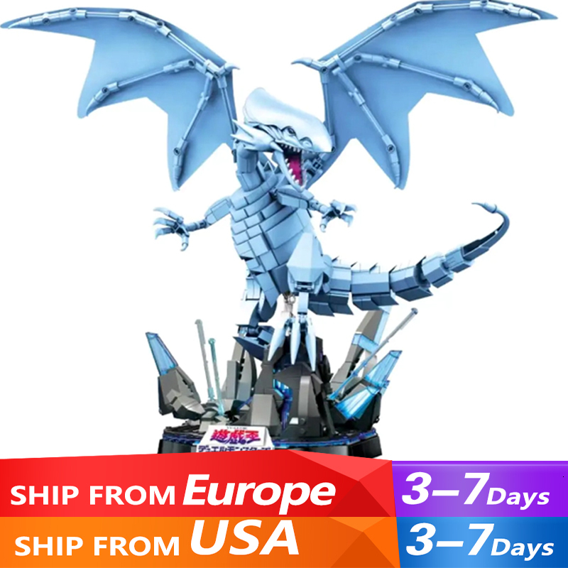 Movie Blue Eyes White Dragon Assembled Building Bloc Trendy Toy Model Desktop Ornaments Boys Holiday Children Birthday Gift