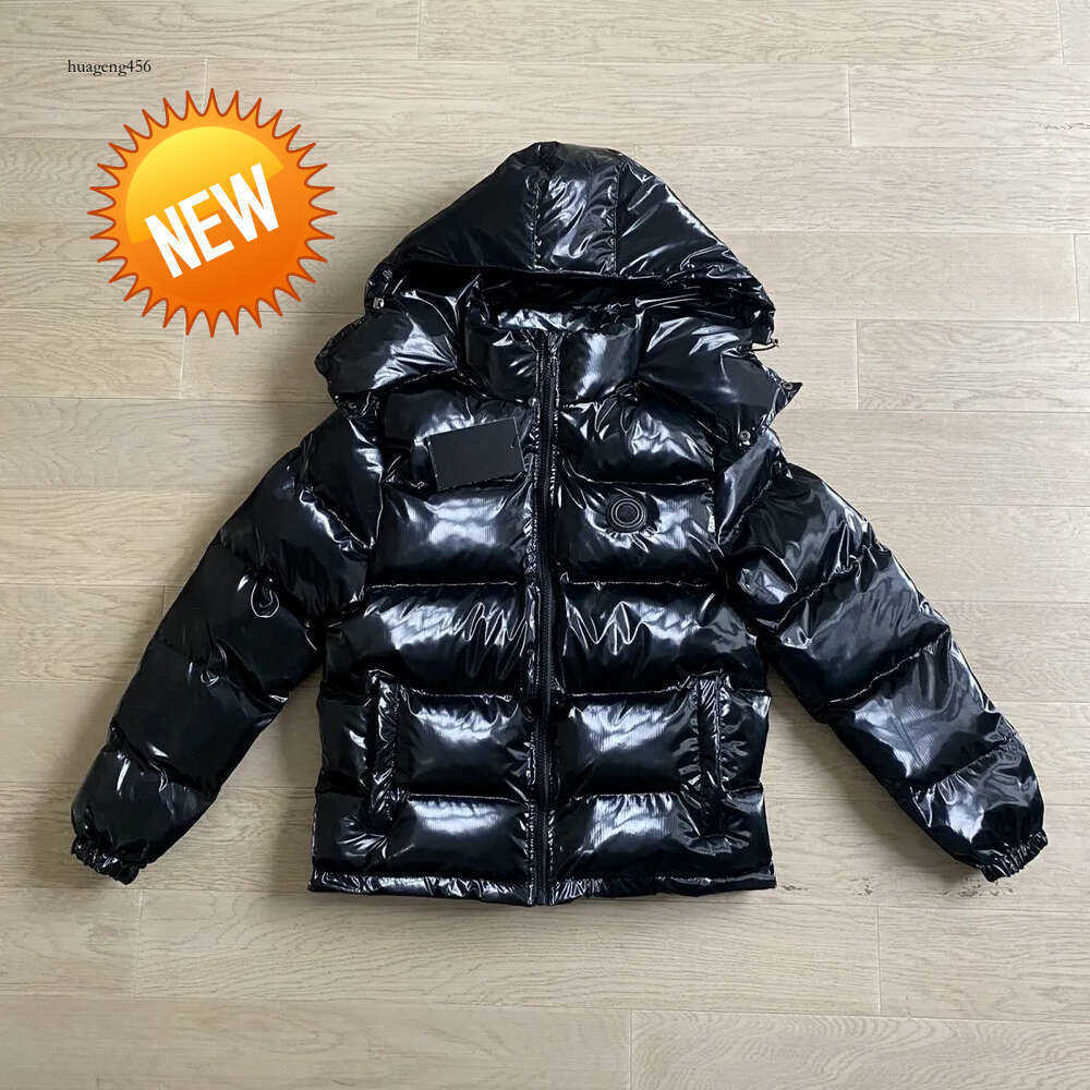 Mens TOP Street Style Coats Men Women Embroidery Shiny Black Irongate Jacket Detachable Hood High Quality Winter Star Trapstars Jacket C2e