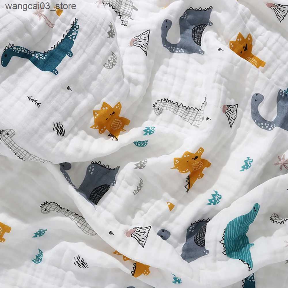 Blankets Swaddling Baby Blankets 6 Layers 100% Cotton Gauze Breathable Infant Wrap Soft Absorbent Newborn Swaddle Blankets Cartoon Baby Bath Towel L24