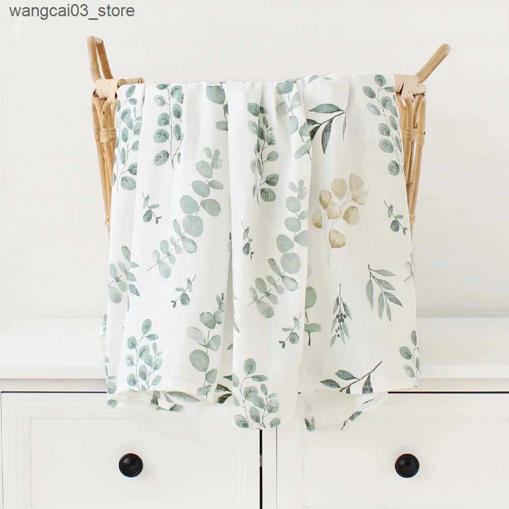 Blankets Swaddling Baby Blankets Newborn Bamboo Muslin Blanket 2 Layers Swaddle Blanket Organic Cotton New Born Receiving Blanket L240910