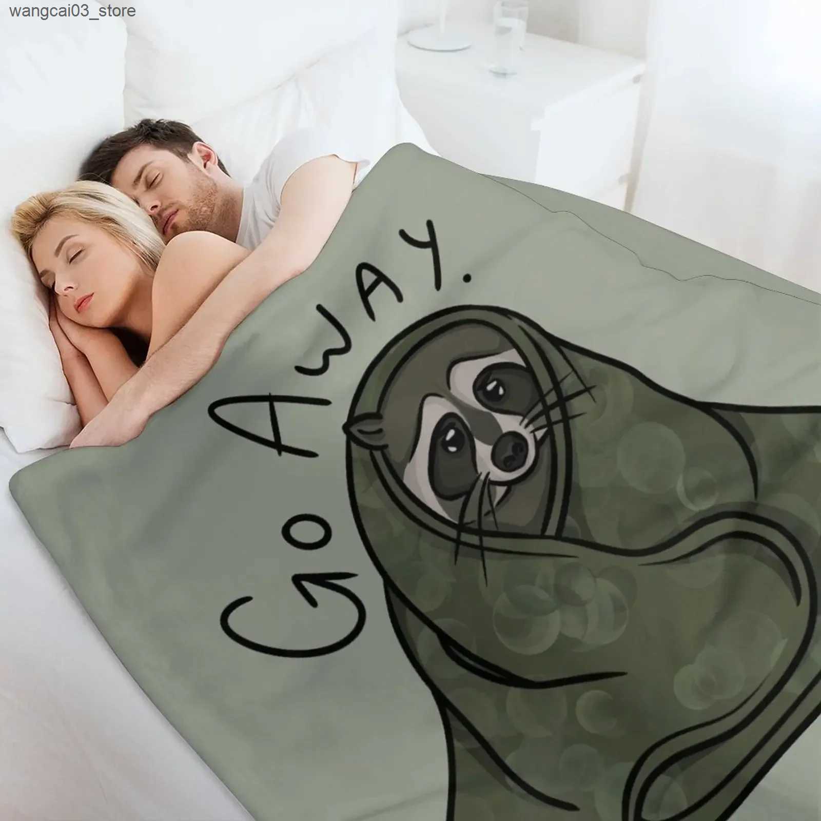 Blankets Swaddling Introvert Raccoon Throw Blanket KidS Softest Fashion Sofas Blankets L240910