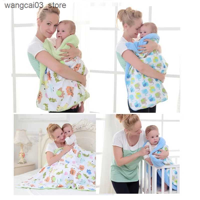 Blankets Swaddling Baby Blankets Newborn Fluffy Fleece Swaddle Wrap Cartoon Infant Baby Stroller Blankets Baby Bedding Cotton Quit Kids Sleep Cover L2