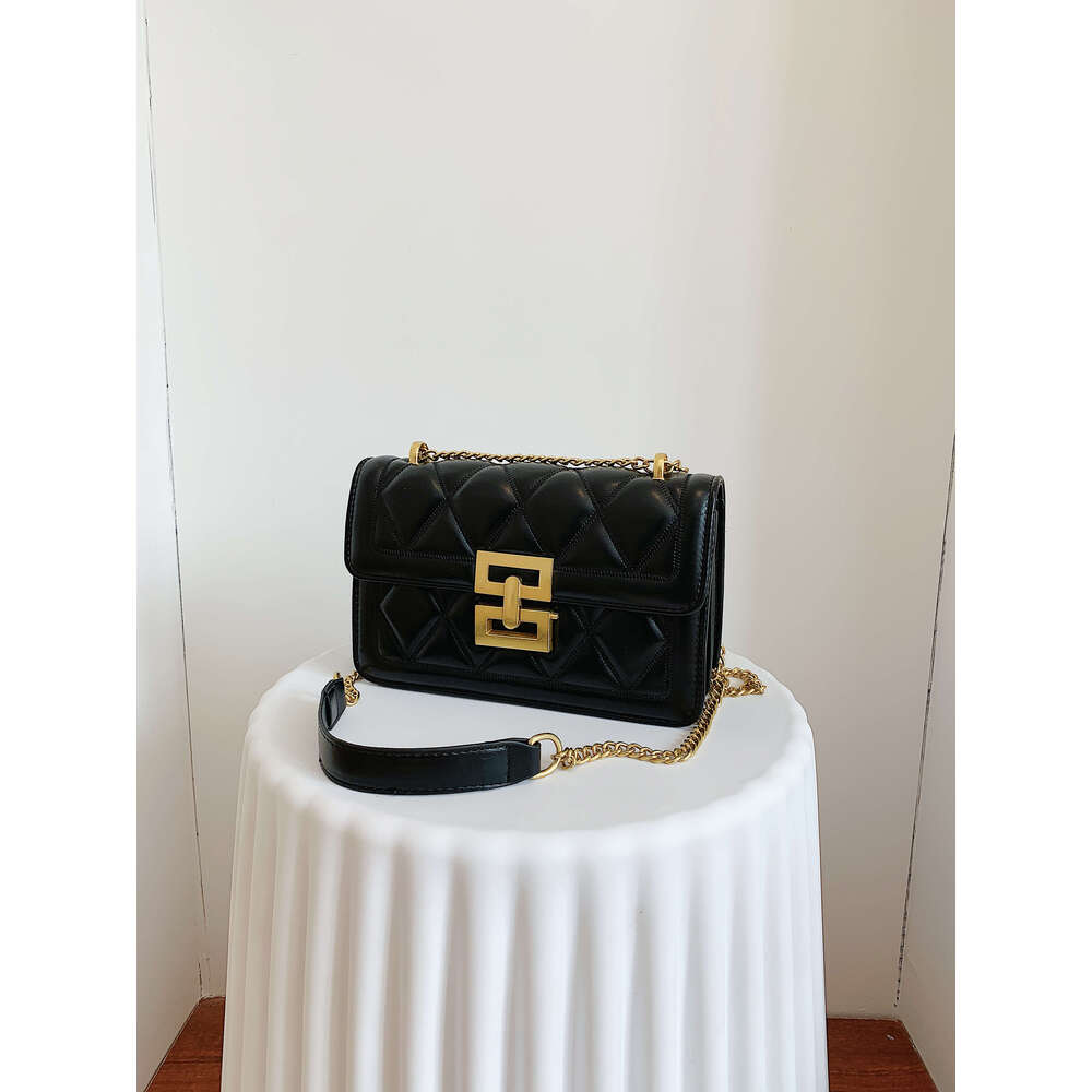 High Sense Rhombus Shoulder With Small Fashion Messenger Pop Flip Chain Square Bag Lady