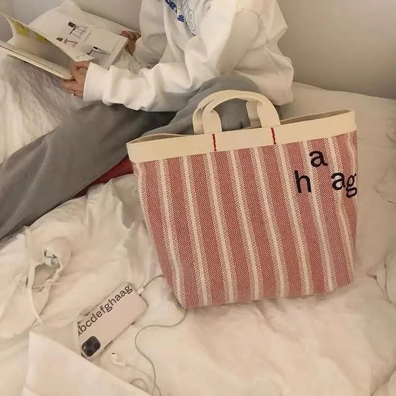 Korean wallet casual and simple INS style embroidered letter handbag used for handling large capacity canvas bags 241008