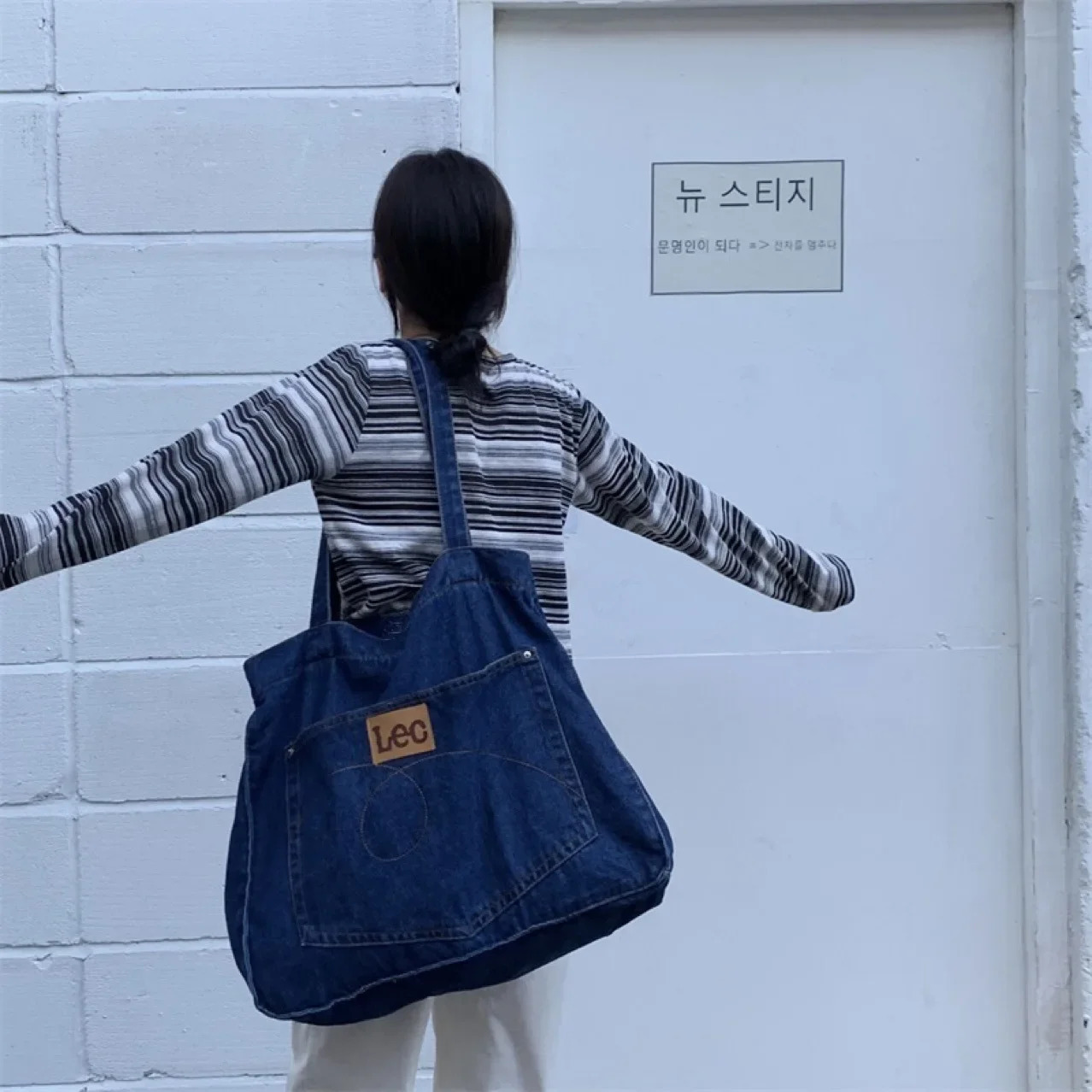 Womens Cross body Bag Handbag Womens Shopping Bag Fashion and Simple Demin Korean Shoulder Bag Canvas Bag Womens Handbag 241008