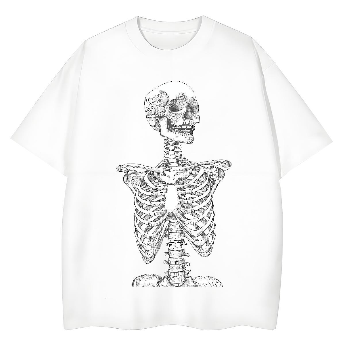 Classic Women T Shirts 230g 100% Cotton Breathable Casual skull Woman Tshirt 5A Anime Oversized Top Shirts