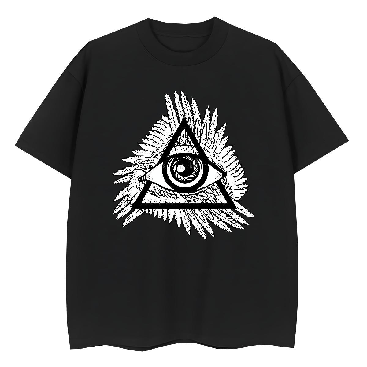 DIY T shirt 100% Cotton 230g Breathable Short Sleeve Spring Summer eye of the devil Womens Tshirts Nice Skull Tees Shirts