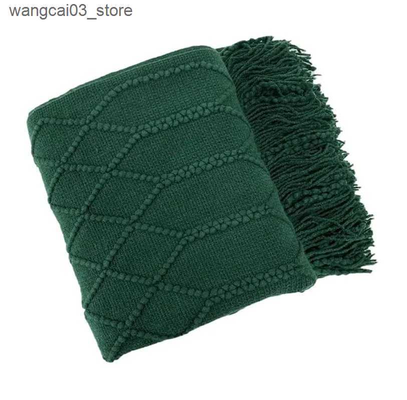 Blankets Swaddling Inya Knitted Blankets Throw On Sofa Bed Cover Bedspread Super Soft Stroller Wrap Infant Swaddle Kids Plaid Christmas Decor Green L2