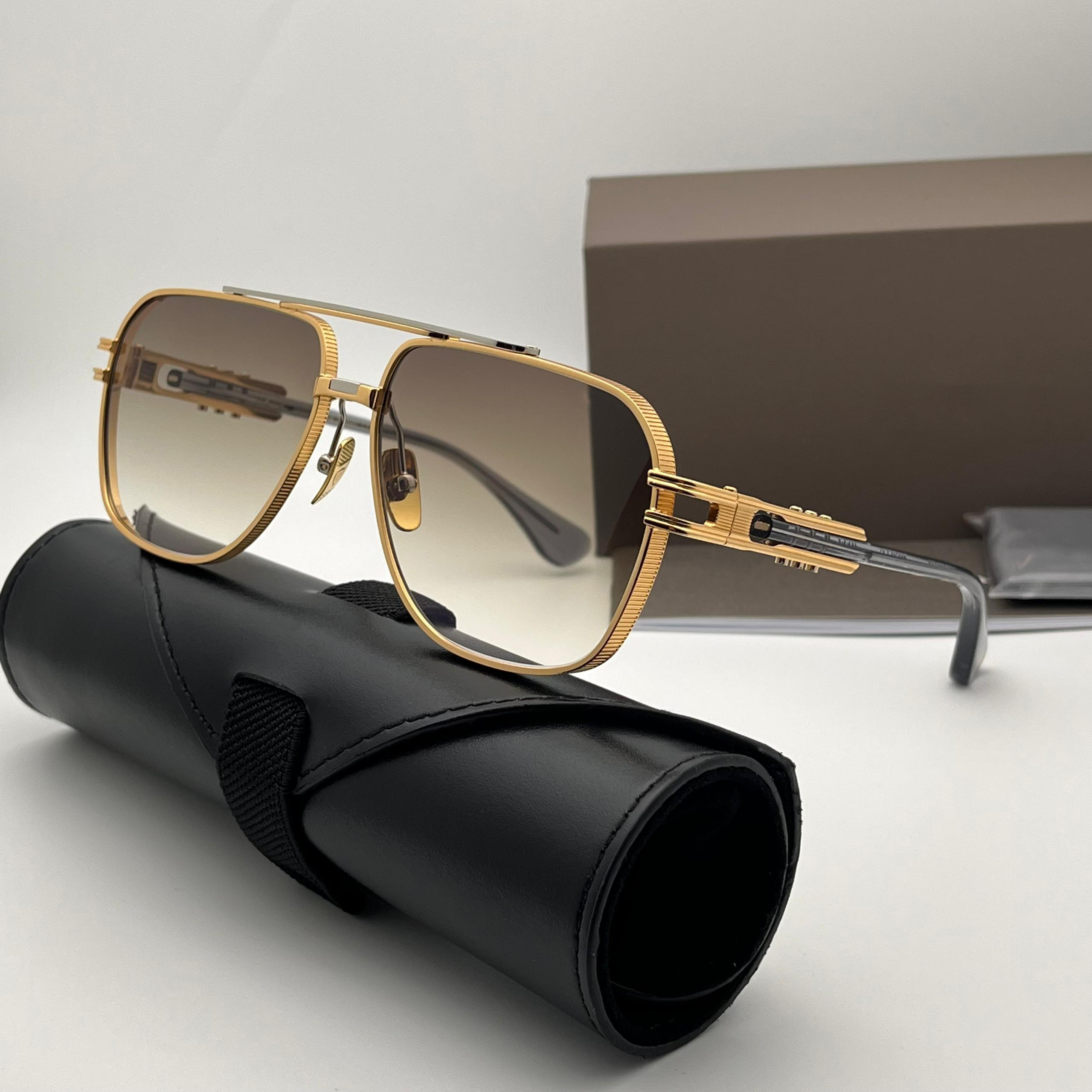 Sunglasses For Unisex Retro Eyewear KUDRU 436 Designers Fashionable Outdoor Leisure Beach Drive Style UV400 Anti-Ultraviolet Metal Fiber Full Frame Random Box