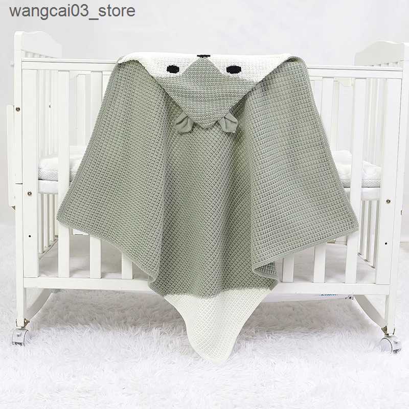 Blankets Swaddling Newborn Baby Blanket Knitted Infant Girls Boys Bedding Quilt 75*75CM Toddler Stroller Swaddling Fashion Cute Fox Sleeping Covers L2