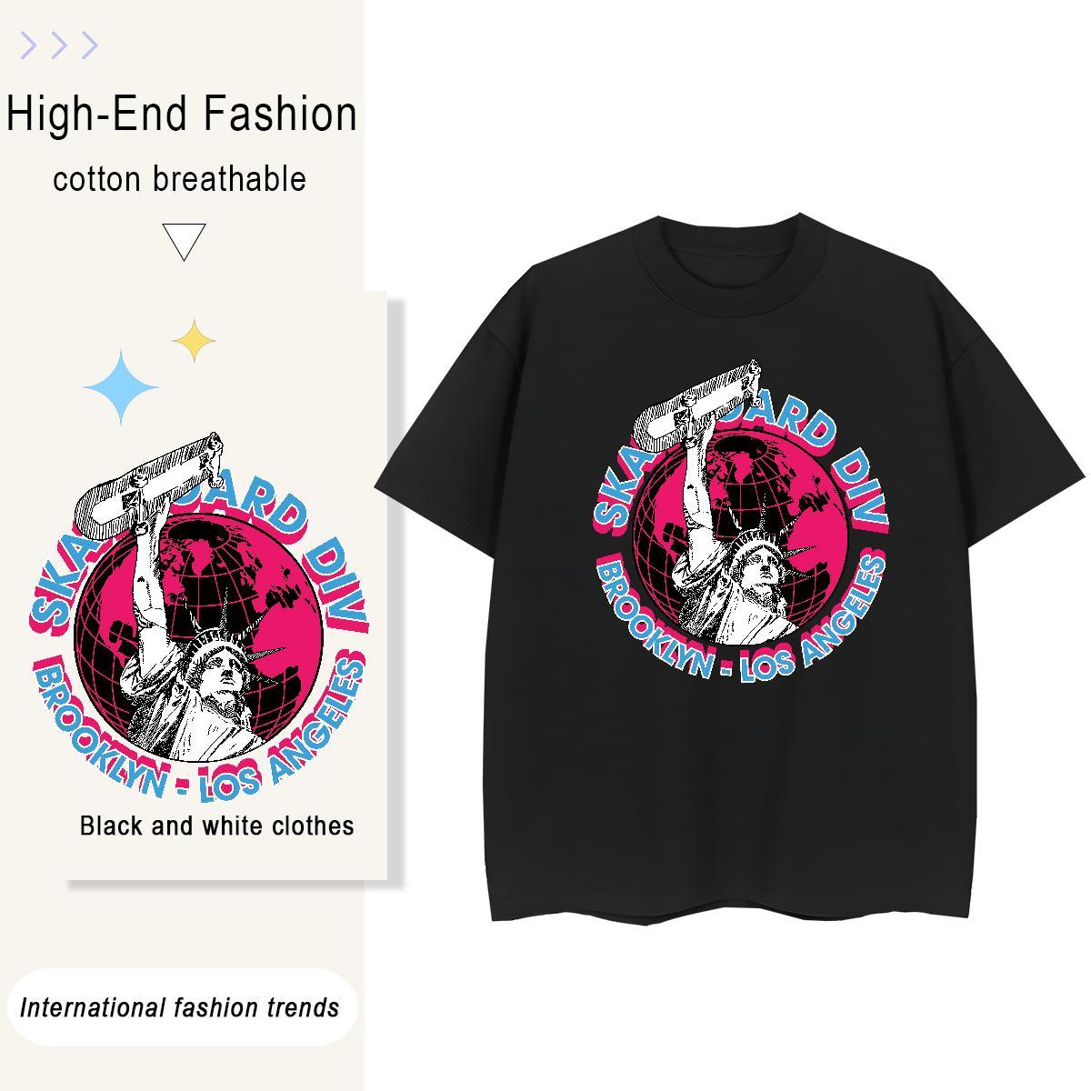 New Arrival Women T Shirts 230g Cotton O-Neck Short Sleeve Daily Wear portrait Couples T Shirts Wholesale Oversized Clothes Shirt