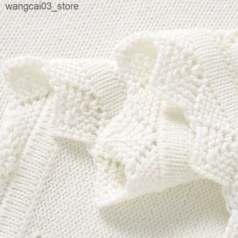 Blankets Swaddling Baby Blankets Cotton Knit Newborn Boys Girl Bed Quilt 90*70CM Hollow Out Plaid Infant Stroller Swaddle Soft Fashion Ruffles Wrap L2