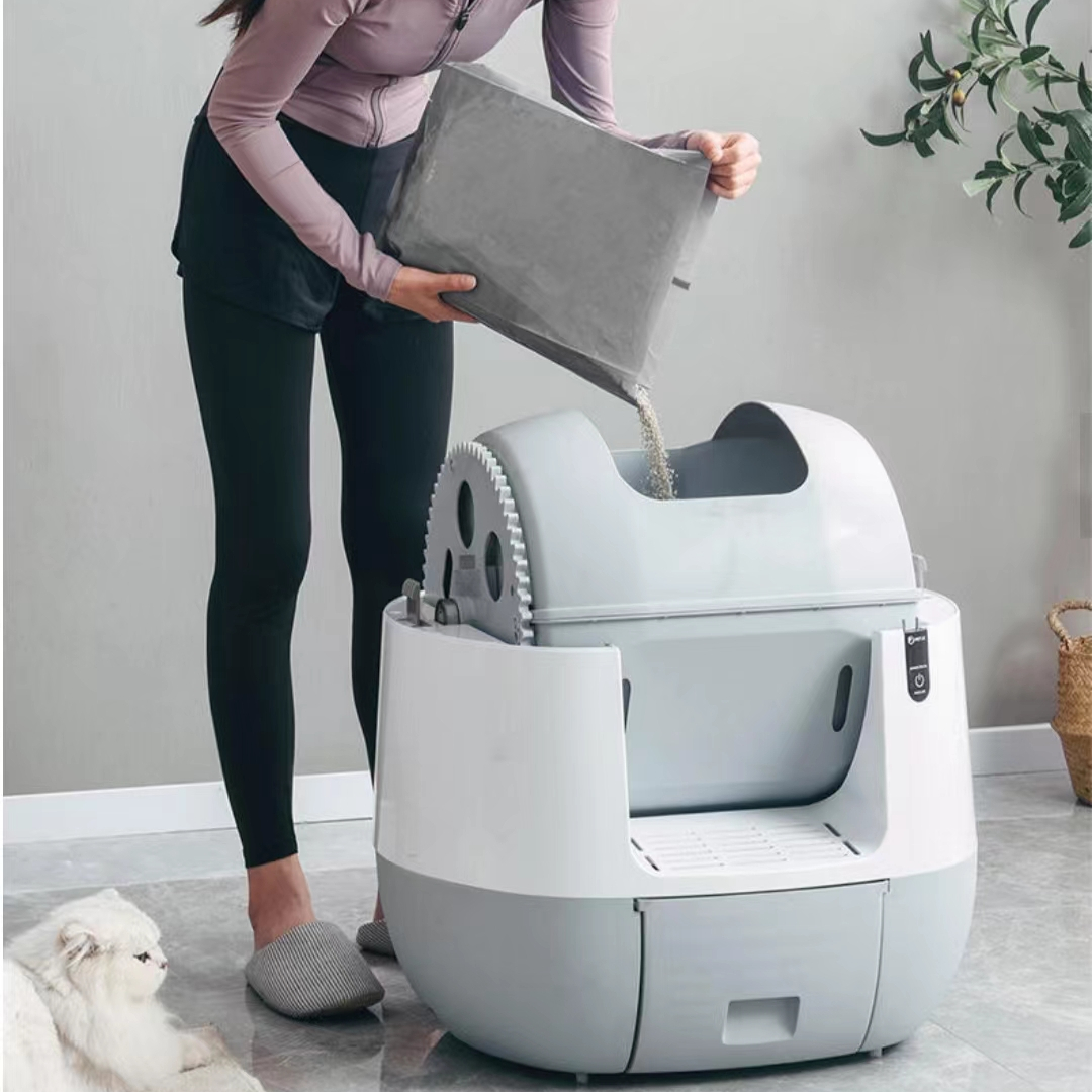 Smart Self Cleaning Cat Litter Box Automatic Fully Enclosed Cat Toilet with Anti-Pinch Sensor without APP