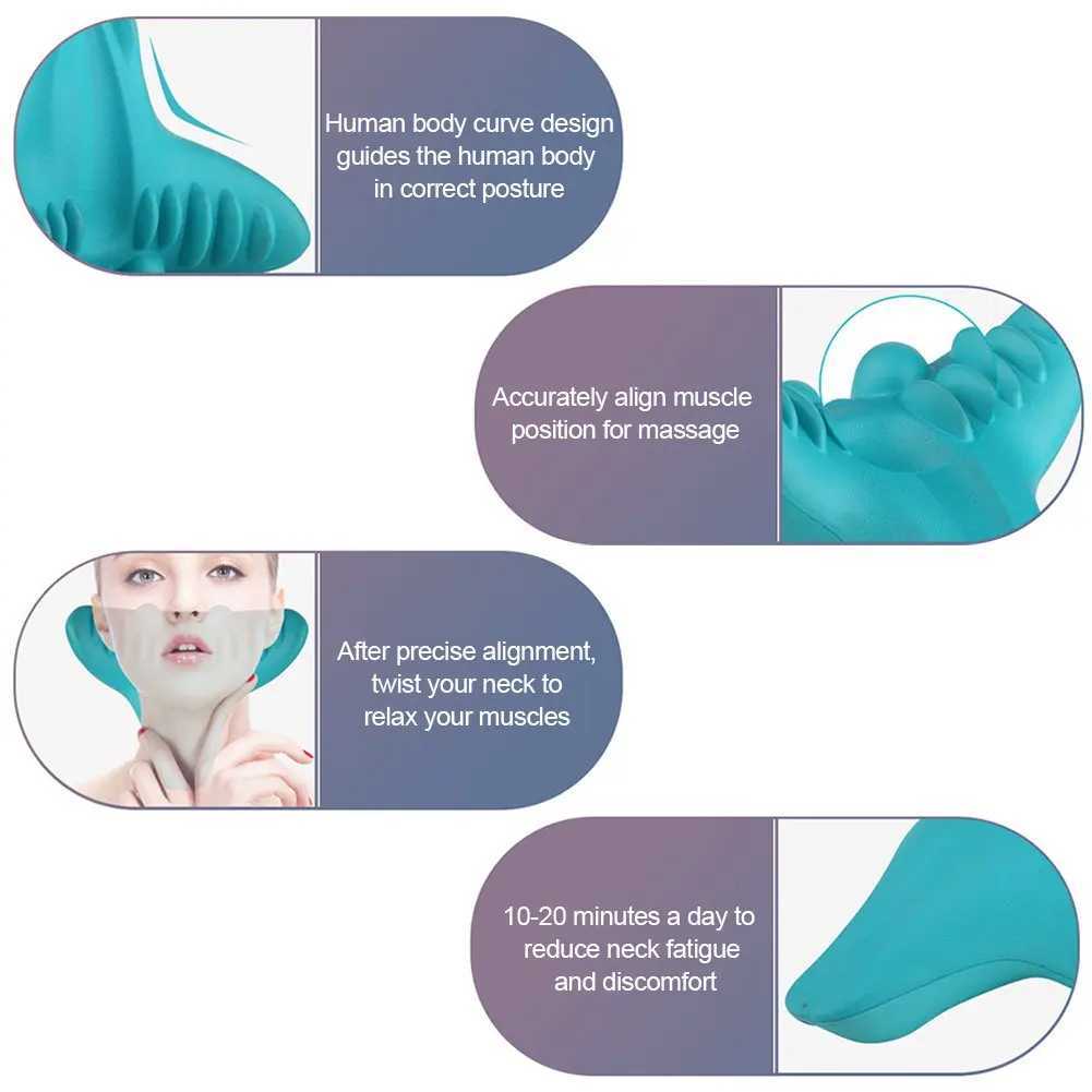New Cervical Traction Device Neck and Shoulder Stretching Relaxer Orthodontic Finger Pressure Pillow Massager Supports Neck Stretching Pain Relief W24