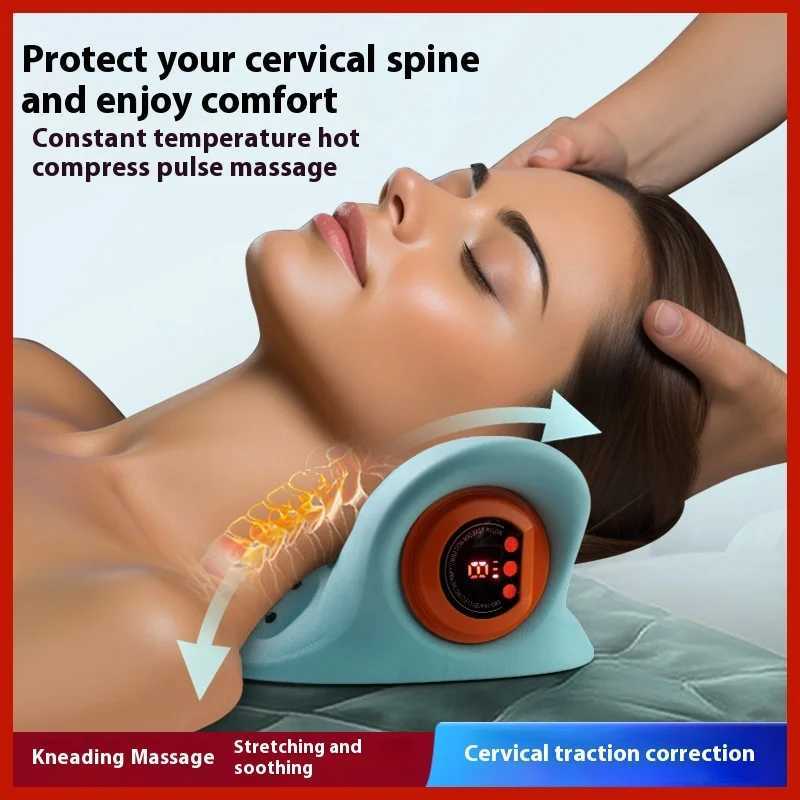 Neck massager adult Cervical spinal relief trail portable neck and head compression point massage pillow W240819