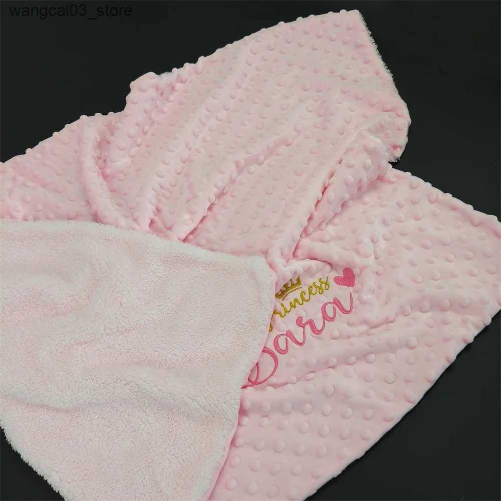Blankets Swaddling Name Personalized Baby Kids Sherpa Minky Fleece Blanket Newborn Boy Girl Birthday Gift Swaddle Bed Toddler Stroller Crib Blanket L2