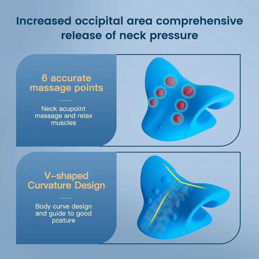 Hot neck stretching machine for relieving neck pain orthopedic nursing traction equipment pillow heating shoulder relaxation finger pressure massager 