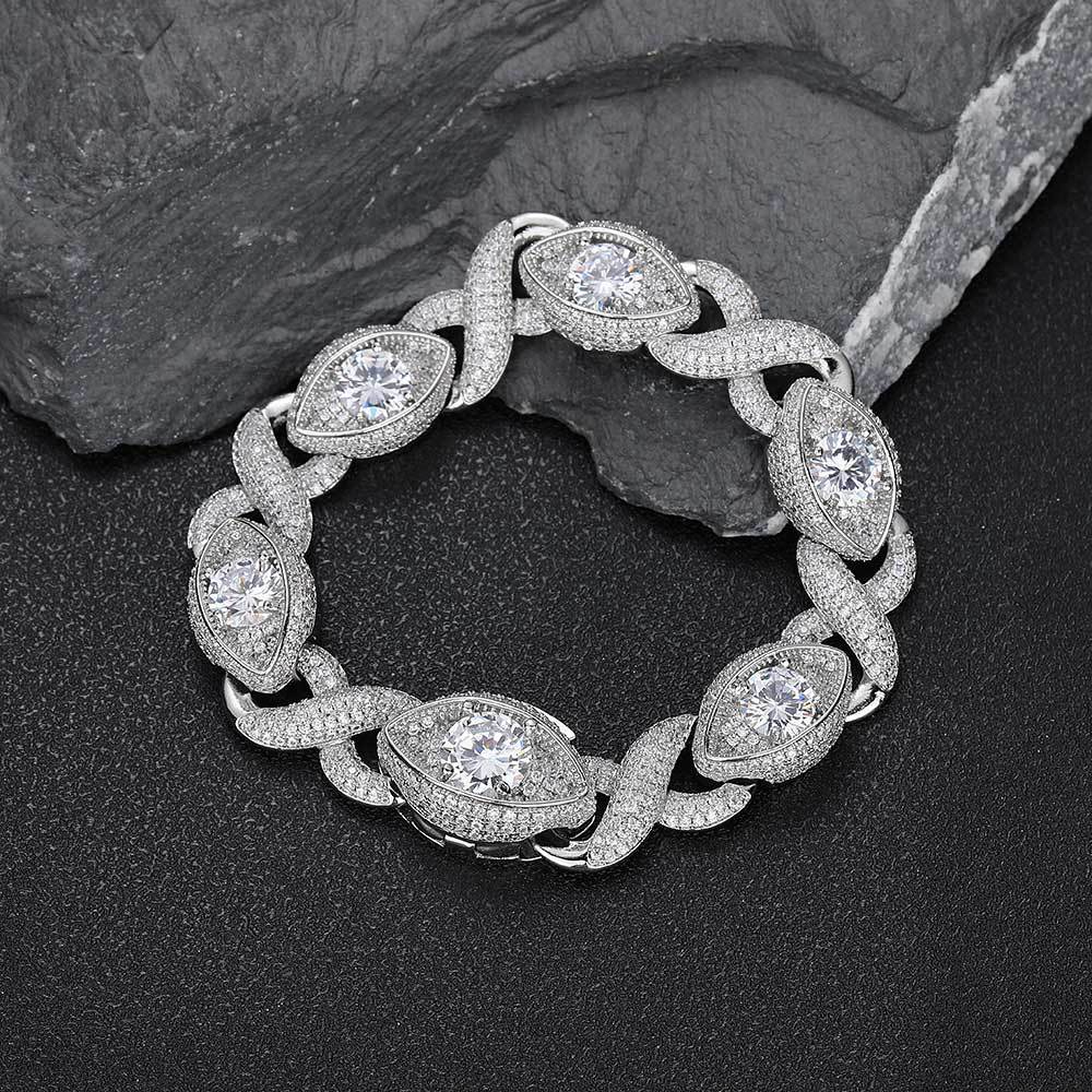 New Styles Cuban Link Stainless Steel Moissanite Dia Chain Sterling Sier 15mm Necklace For Women Men