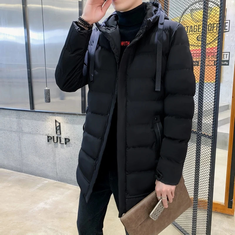 Plus Size 8XL Slim Fit Winter Jacket Men Hooded Casual Long Cotton Jackets Thicker Warm Parkas Male Outwear Coats 241010