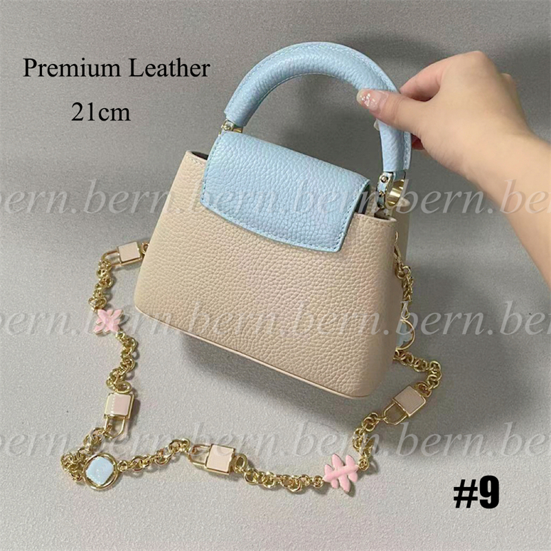 Premium Leather Women's Fashion Leather Chain Bags Shoulder Bag Handbag 16cm/21cm/27cm/31cm