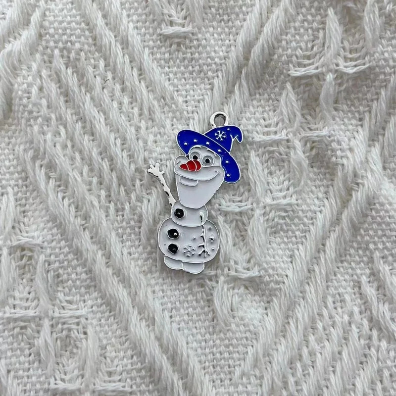 10pcs Cartoon Snowman Enamel Charms Pendant Smiling cute Metal DIY Bracelet Earrings For Jewelry Accessories 241010