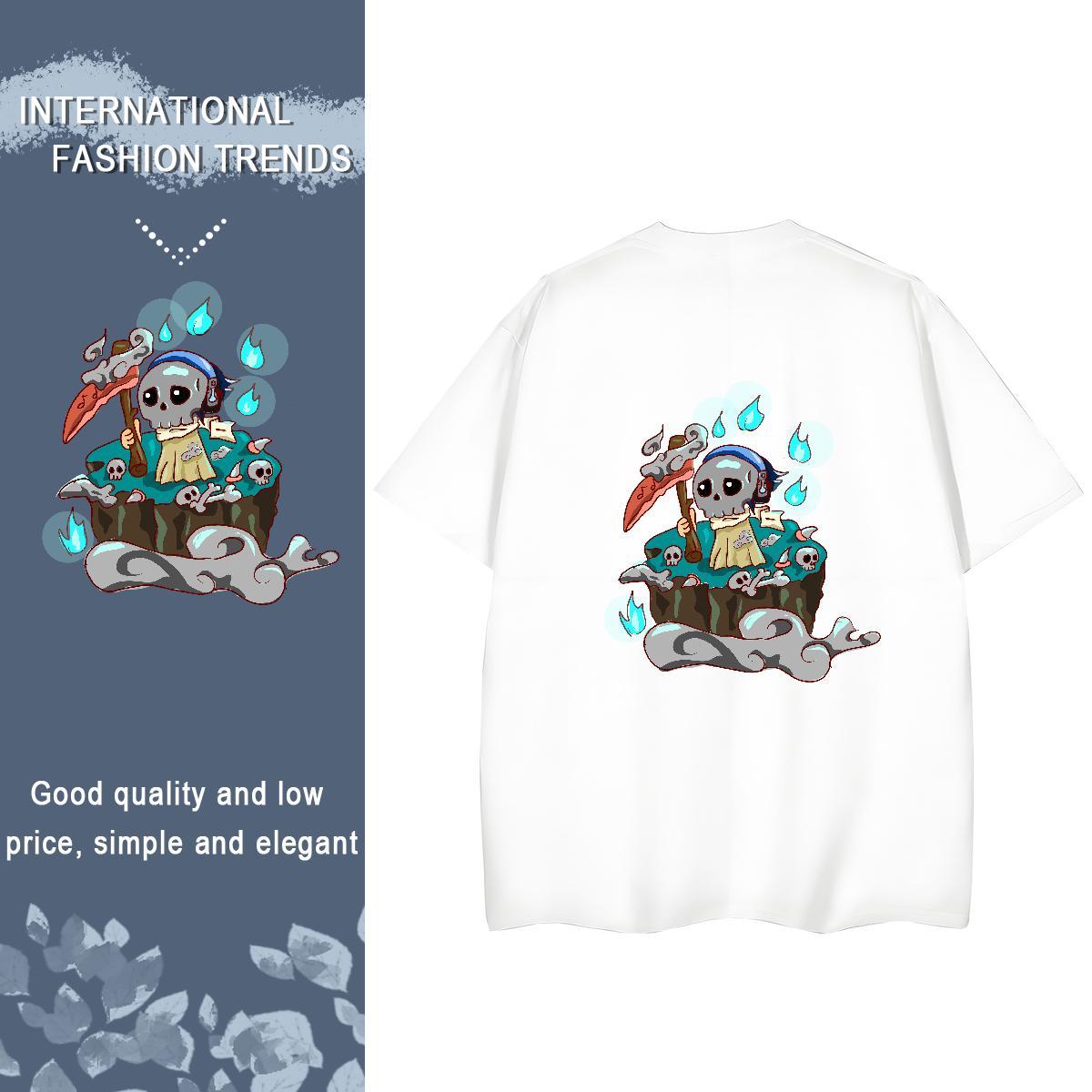 Factory Direct Woman T Shirts 230g 100% Cotton Short sleeve Soft High Street Hip Hop skull Women Tshirts Designer Nice Anime Tops