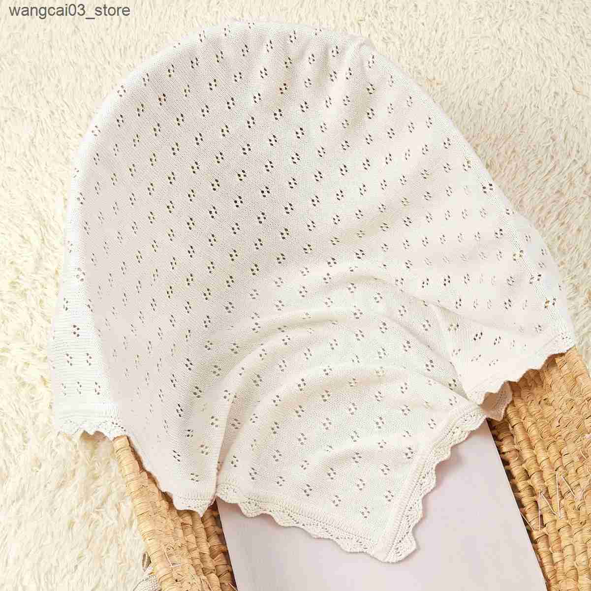 Blankets Swaddling Knitted Baby Blanket Summer Newborn Swaddle Wrap Baby Receiving Blankets 100% Cotton Soft Boy Girl Infant Crib Sleeping Blanket L24