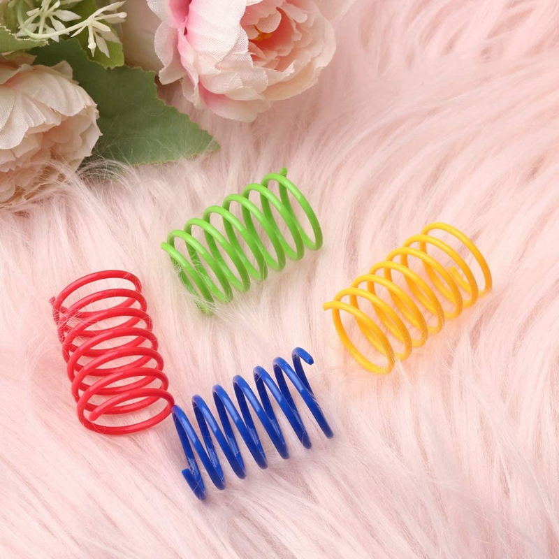 12Pcs Interactive Cat Toys, Colorful Spring Cat Toy Plastic Coil Spiral Springs Toys For Cat Kitten Pets Novelty Gift