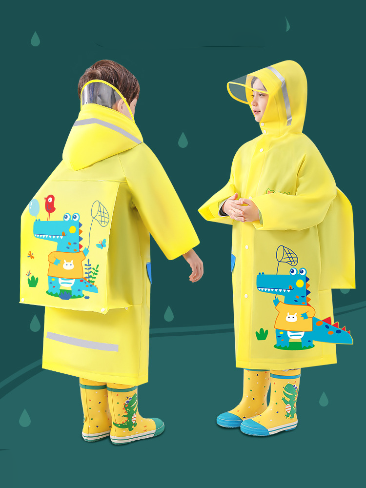 Multi functional children's raincoat with hat easy to cope with changing weather conditions