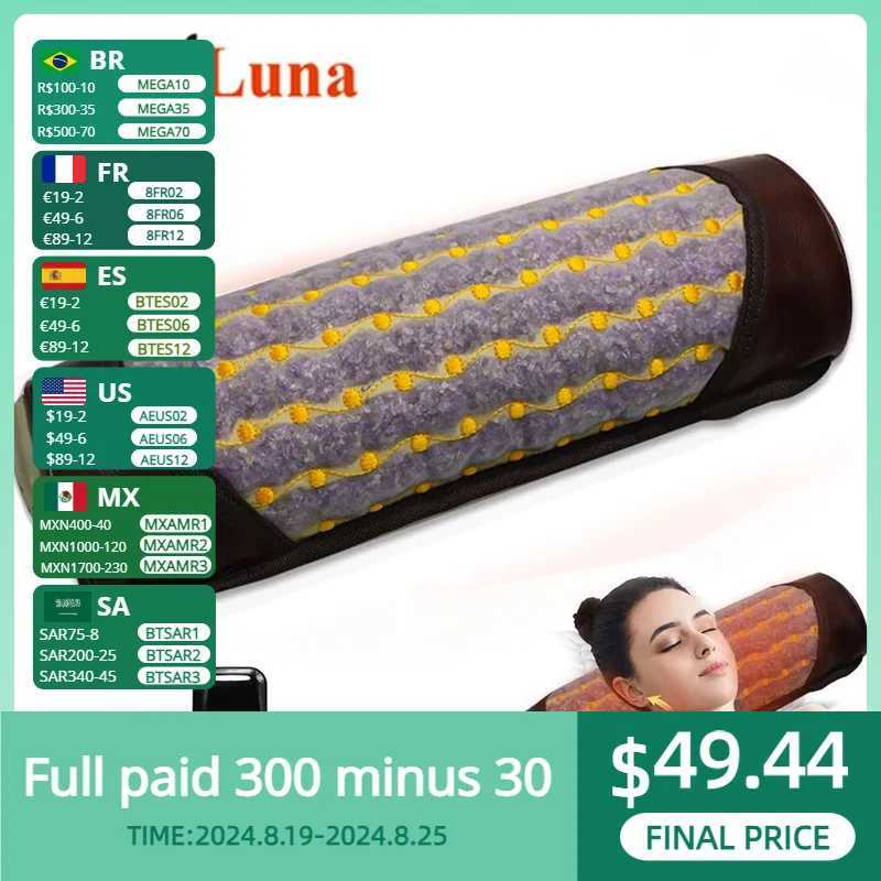 Amethyst massage pillow with natural Germanic heating function and negative ion energy therapy for insomnia and pain relief W240819