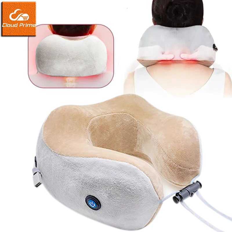 Portable U-shaped neck massager pillow soft electric neck and shoulder vibration massager Ceramic Vertebra for relaxing travel and work W240819