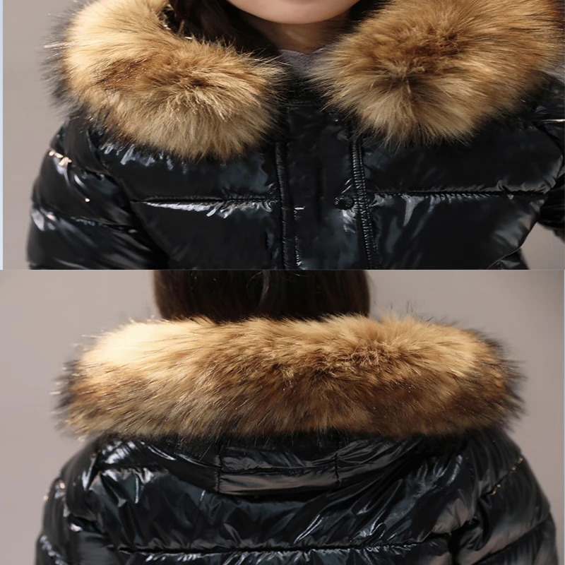Big Fur Autumn Jacket Woman Puffer Parkas 2024 Fashion Green Coat Female Waterproof Winter Hooded Short Down 241009
