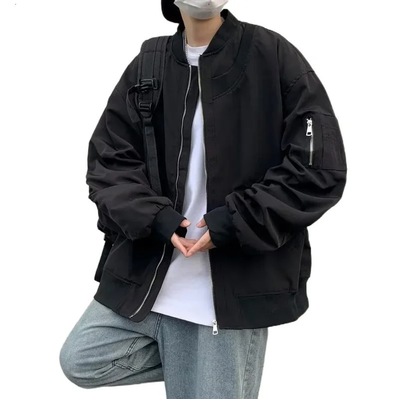 American style loose fit suitable for mens bomber jacket fashion casual version baseball uniform streetwear 241011