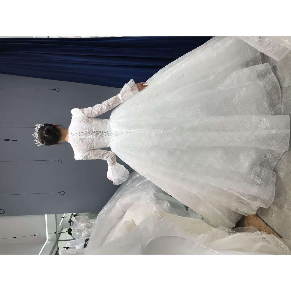 Kisswhite Xlove Collection heavy beads ball glitters white dress high neck bridal gown